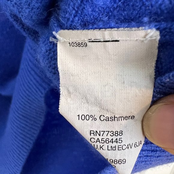 J. Crew 100% Italian Cashmere Crewneck Three Quarter Sleeve Sweater Blue XS - Picture 4 of 11